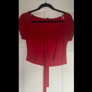 Windsor red wrap crop top